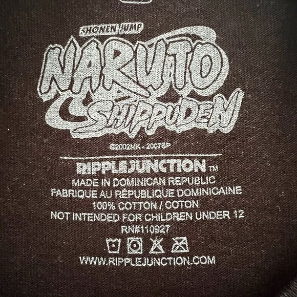 Naruto Shippuden Run Like A Ninja (Large) Anime T-Shirt NWT Black - Picture 3 of 3